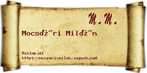 Mocsári Milán névjegykártya