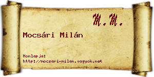 Mocsári Milán névjegykártya