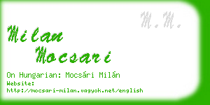 milan mocsari business card