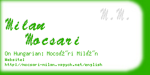 milan mocsari business card